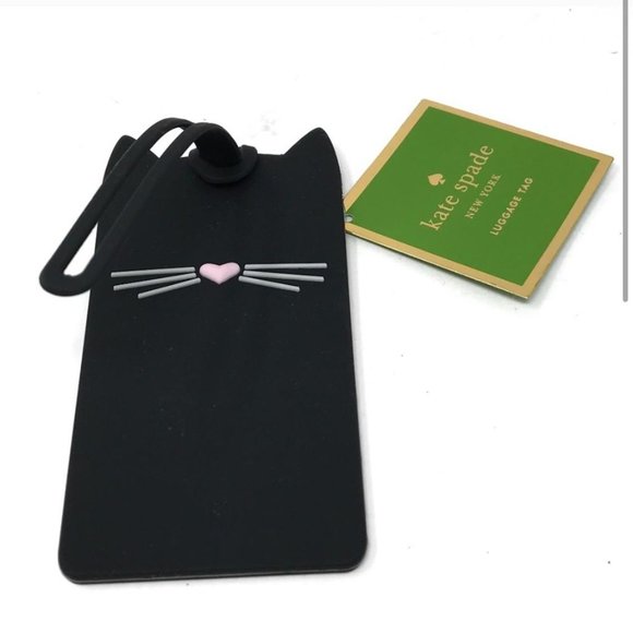 kate spade Accessories - NEW Kate Spade Cat Luggage Black Rubber ID Tag
